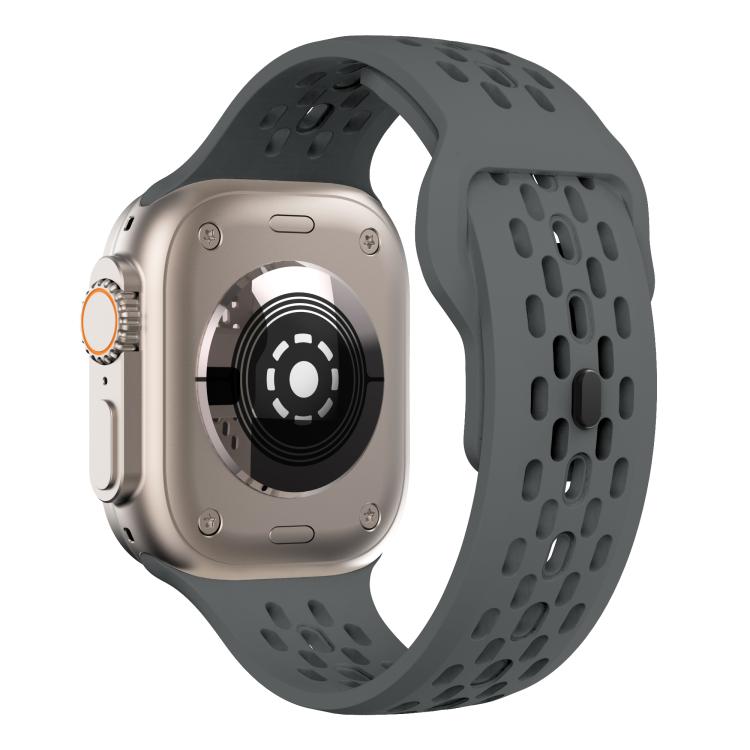 For Apple Watch 46mm / 49mm / 45mm / 44mm Kalebol Mesh Reverse Buckle Silicone Strap(Dark Grey) - Watch Bands by Kalebol | Online Shopping South Africa | PMC TechLife | Buy Now Pay Later Mobicred
