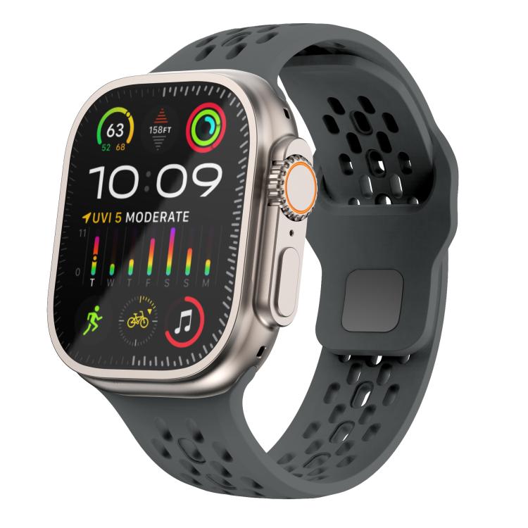 For Apple Watch 42mm / 41mm / 40mm / 38mm Kalebol Mesh Reverse Buckle Silicone Strap(Dark Grey) - Watch Bands by Kalebol | Online Shopping South Africa | PMC TechLife | Buy Now Pay Later Mobicred