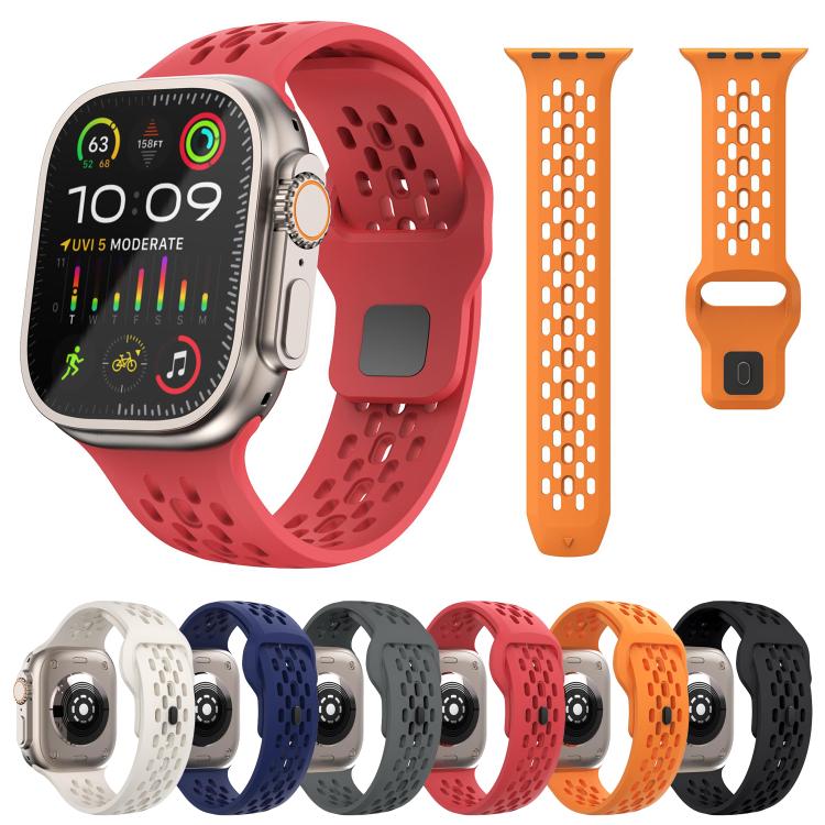 For Apple Watch 42mm / 41mm / 40mm / 38mm Kalebol Mesh Reverse Buckle Silicone Strap(Dark Grey) - Watch Bands by Kalebol | Online Shopping South Africa | PMC TechLife | Buy Now Pay Later Mobicred