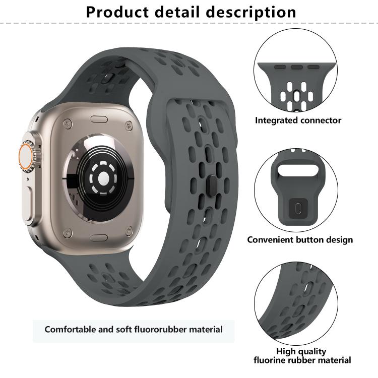 For Apple Watch 42mm / 41mm / 40mm / 38mm Kalebol Mesh Reverse Buckle Silicone Strap(Dark Grey) - Watch Bands by Kalebol | Online Shopping South Africa | PMC TechLife | Buy Now Pay Later Mobicred