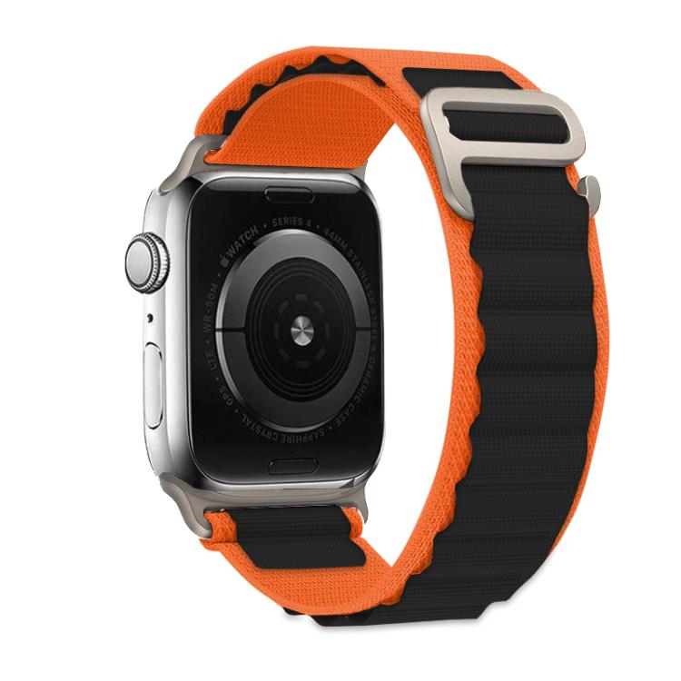 For Apple Watch 46mm / 49mm / 45mm / 44mm Kalebol Aline Nylon Loop Watch Band(Orange+Black) - Watch Bands by Kalebol | Online Shopping South Africa | PMC TechLife | Buy Now Pay Later Mobicred