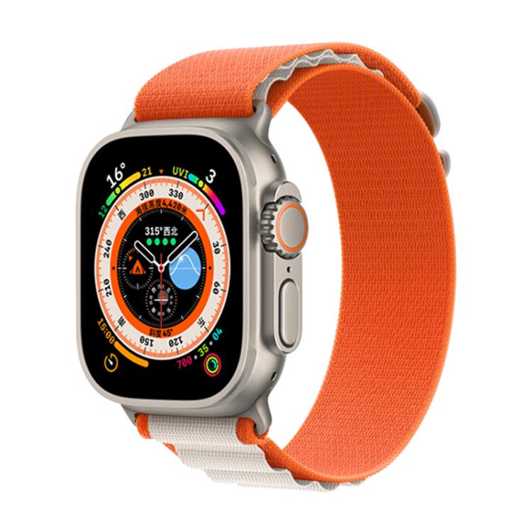 For Apple Watch 46mm / 49mm / 45mm / 44mm Kalebol Aline Nylon Loop Watch Band(Orange+White) - Watch Bands by Kalebol | Online Shopping South Africa | PMC TechLife | Buy Now Pay Later Mobicred