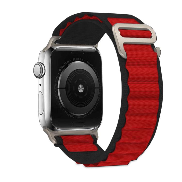For Apple Watch 46mm / 49mm / 45mm / 44mm Kalebol Aline Nylon Loop Watch Band(Black+Red) - Watch Bands by Kalebol | Online Shopping South Africa | PMC TechLife | Buy Now Pay Later Mobicred