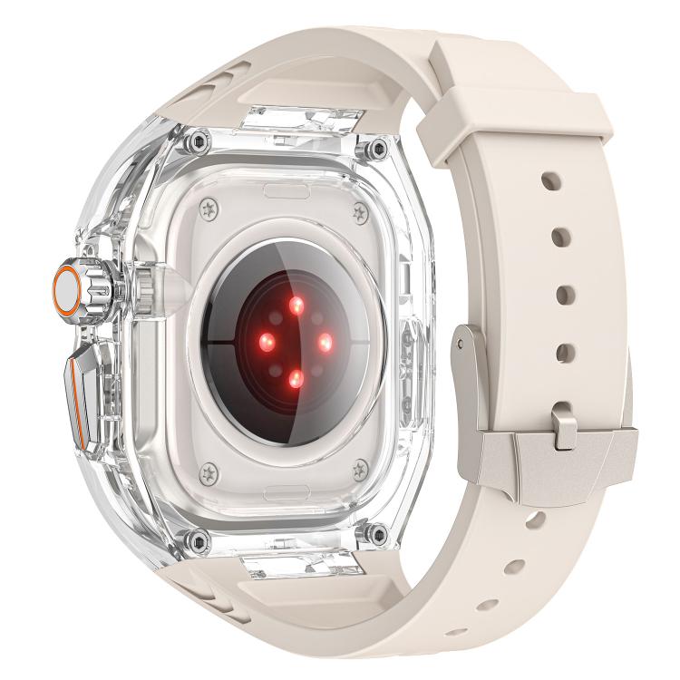 For Apple Watch 46mm / 45mm / 44mm / 42mm Kalebol Glacier Integrated Transparent Silicone Strap(Starlight Transparent) - Watch Bands by Kalebol | Online Shopping South Africa | PMC TechLife | Buy Now Pay Later Mobicred