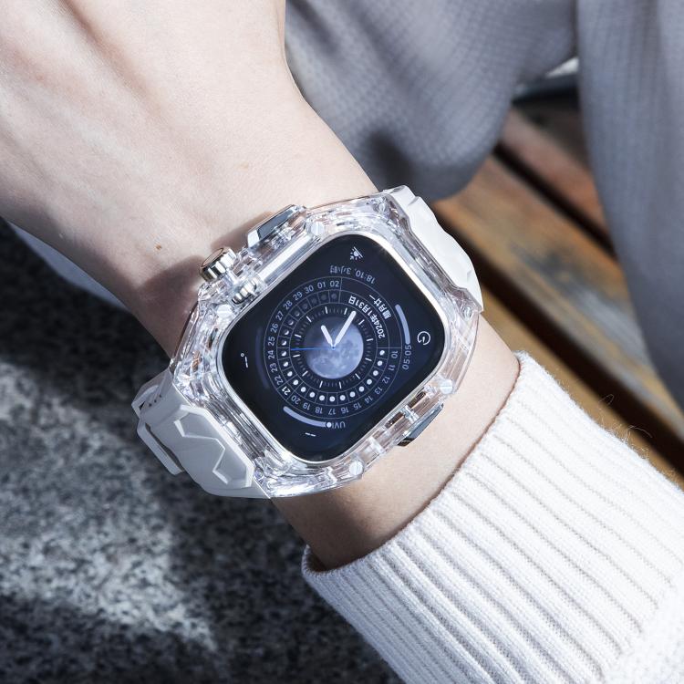 For Apple Watch 46mm / 45mm / 44mm / 42mm Kalebol Glacier Integrated Transparent Silicone Strap(Starlight Transparent) - Watch Bands by Kalebol | Online Shopping South Africa | PMC TechLife | Buy Now Pay Later Mobicred