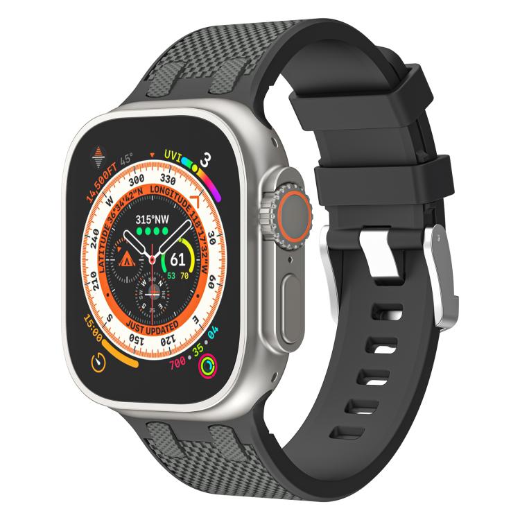 For Apple Watch 46mm / 49mm / 45mm / 44mm Kalebol Farmhouse Oak Silicone Strap(Black + Coal Grey) - Watch Bands by Kalebol | Online Shopping South Africa | PMC TechLife | Buy Now Pay Later Mobicred