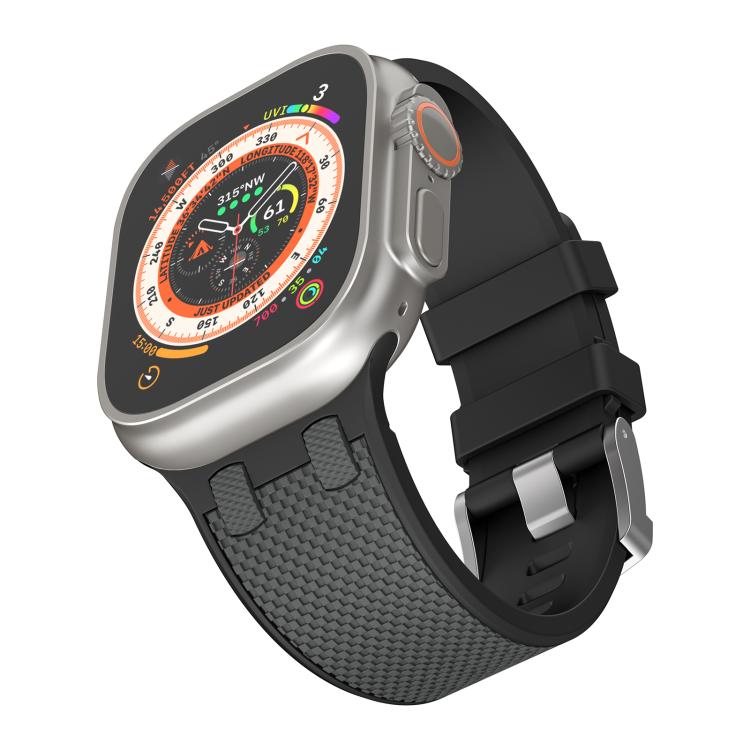 For Apple Watch 46mm / 49mm / 45mm / 44mm Kalebol Farmhouse Oak Silicone Strap(Black + Coal Grey) - Watch Bands by Kalebol | Online Shopping South Africa | PMC TechLife | Buy Now Pay Later Mobicred