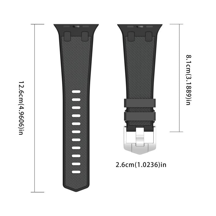 For Apple Watch 46mm / 49mm / 45mm / 44mm Kalebol Farmhouse Oak Silicone Strap(Black + Coal Grey) - Watch Bands by Kalebol | Online Shopping South Africa | PMC TechLife | Buy Now Pay Later Mobicred