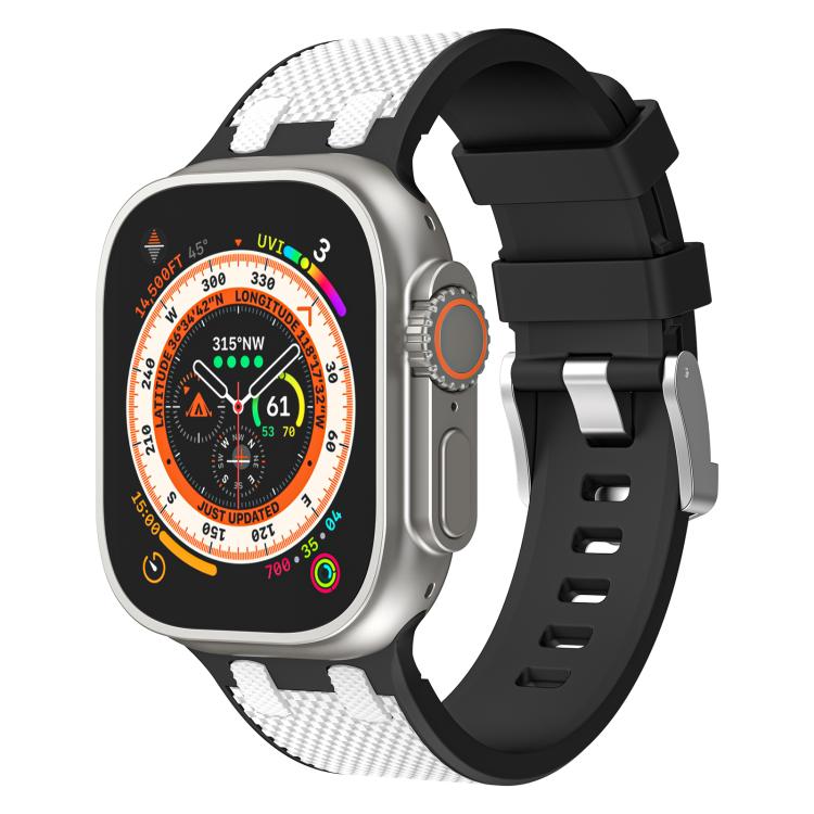 For Apple Watch 42mm / 41mm / 40mm / 38mm Kalebol Farmhouse Oak Silicone Strap(Black + White) - Watch Bands by Kalebol | Online Shopping South Africa | PMC TechLife | Buy Now Pay Later Mobicred