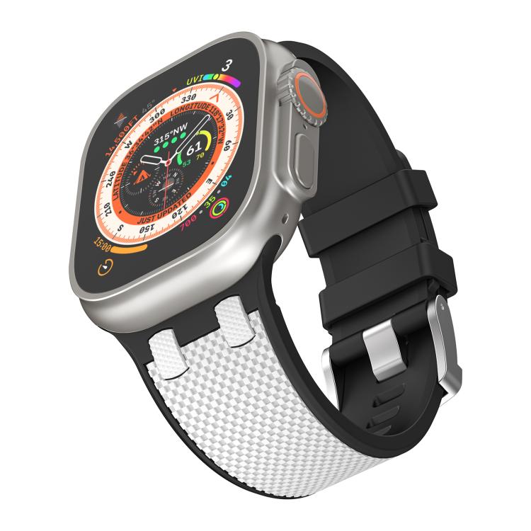 For Apple Watch 42mm / 41mm / 40mm / 38mm Kalebol Farmhouse Oak Silicone Strap(Black + White) - Watch Bands by Kalebol | Online Shopping South Africa | PMC TechLife | Buy Now Pay Later Mobicred