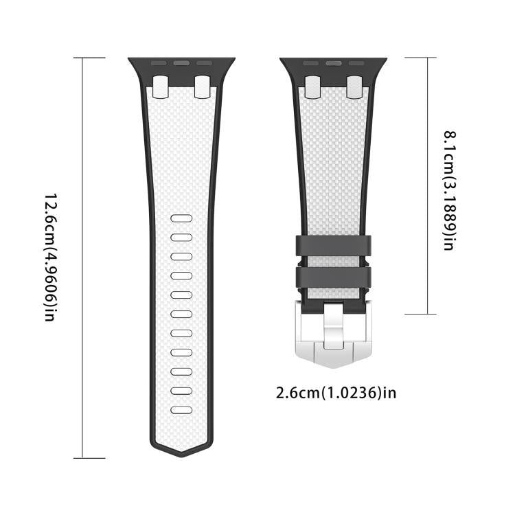 For Apple Watch 42mm / 41mm / 40mm / 38mm Kalebol Farmhouse Oak Silicone Strap(Black + White) - Watch Bands by Kalebol | Online Shopping South Africa | PMC TechLife | Buy Now Pay Later Mobicred