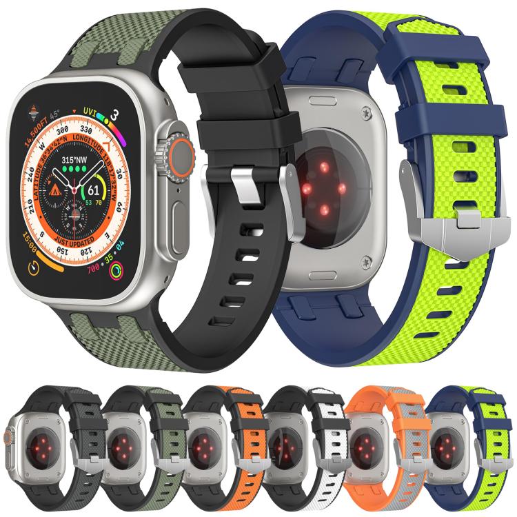 For Apple Watch 42mm / 41mm / 40mm / 38mm Kalebol Farmhouse Oak Silicone Strap(Orange + Grey) - Watch Bands by Kalebol | Online Shopping South Africa | PMC TechLife | Buy Now Pay Later Mobicred