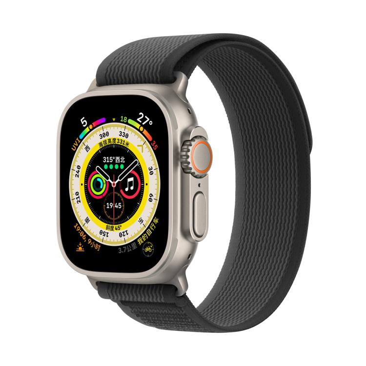For Apple Watch 46mm / 49mm / 45mm / 44mm Kalebol Wild Track Loop Nylon Watch Band(Black+Grey) - Watch Bands by Kalebol | Online Shopping South Africa | PMC TechLife | Buy Now Pay Later Mobicred