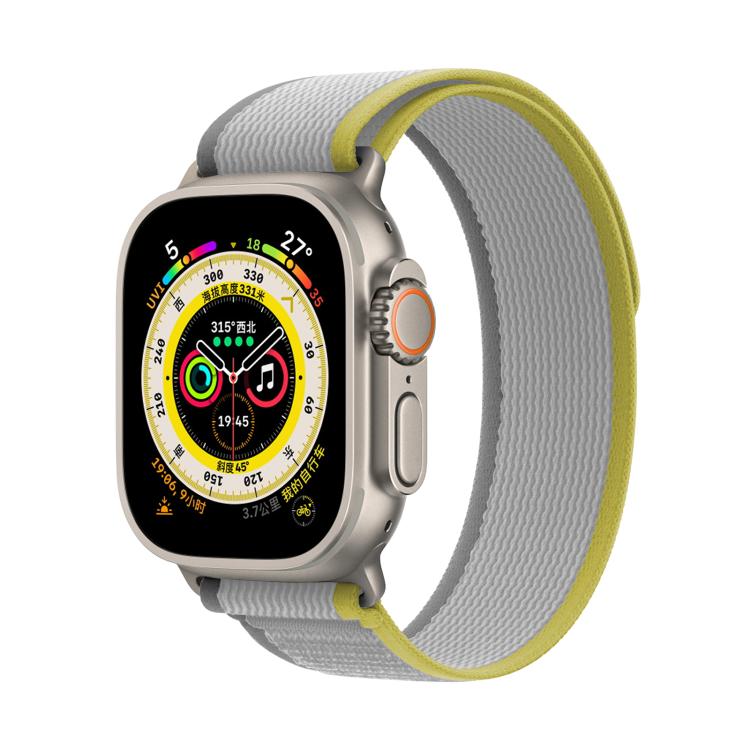 For Apple Watch 46mm / 49mm / 45mm / 44mm Kalebol Wild Track Loop Nylon Watch Band(Yellow+Grey) - Watch Bands by Kalebol | Online Shopping South Africa | PMC TechLife | Buy Now Pay Later Mobicred