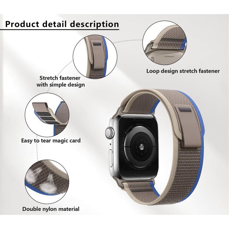 For Apple Watch 42mm / 41mm / 40mm / 38mm Kalebol Wild Track Loop Nylon Watch Band(Blue+Grey) - Watch Bands by Kalebol | Online Shopping South Africa | PMC TechLife | Buy Now Pay Later Mobicred