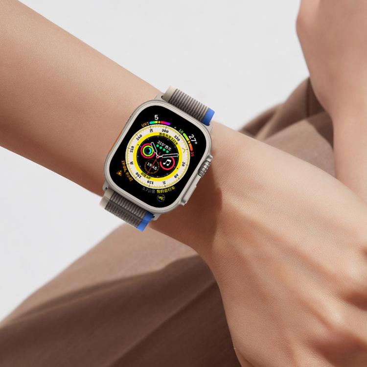 For Apple Watch 46mm / 49mm / 45mm / 44mm Kalebol Wild Track Loop Nylon Watch Band(Blue+Black) - Watch Bands by Kalebol | Online Shopping South Africa | PMC TechLife | Buy Now Pay Later Mobicred