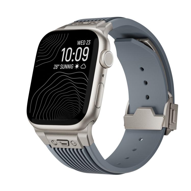 For Apple Watch 42mm / 41mm / 40mm / 38mm Kalebol High Elasticity L-shaped Nail Silicone Strap(Space Grey) - Watch Bands by Kalebol | Online Shopping South Africa | PMC TechLife | Buy Now Pay Later Mobicred