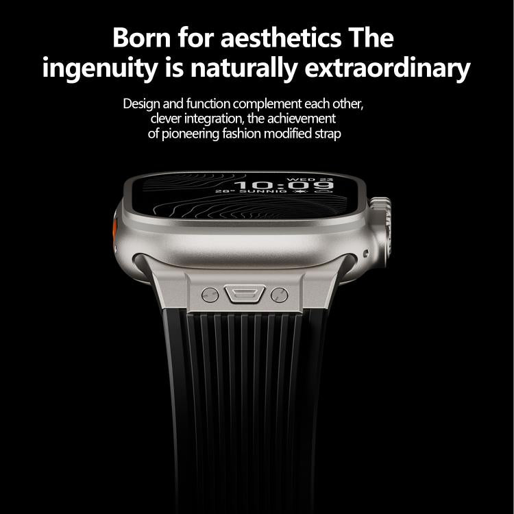 For Apple Watch 42mm / 41mm / 40mm / 38mm Kalebol High Elasticity L-shaped Nail Silicone Strap(White) - free shipping - PMC TechLife - Order now!