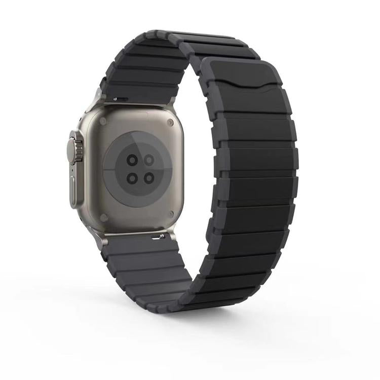 For Apple Watch 46mm / 49mm / 45mm / 44mm Kalebol Magnetic Silicone Strap(Black Grey) - Watch Bands by Kalebol | Online Shopping South Africa | PMC TechLife | Buy Now Pay Later Mobicred
