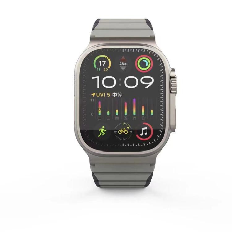 For Apple Watch 46mm / 49mm / 45mm / 44mm Kalebol Magnetic Silicone Strap(Grey) - Watch Bands by Kalebol | Online Shopping South Africa | PMC TechLife | Buy Now Pay Later Mobicred