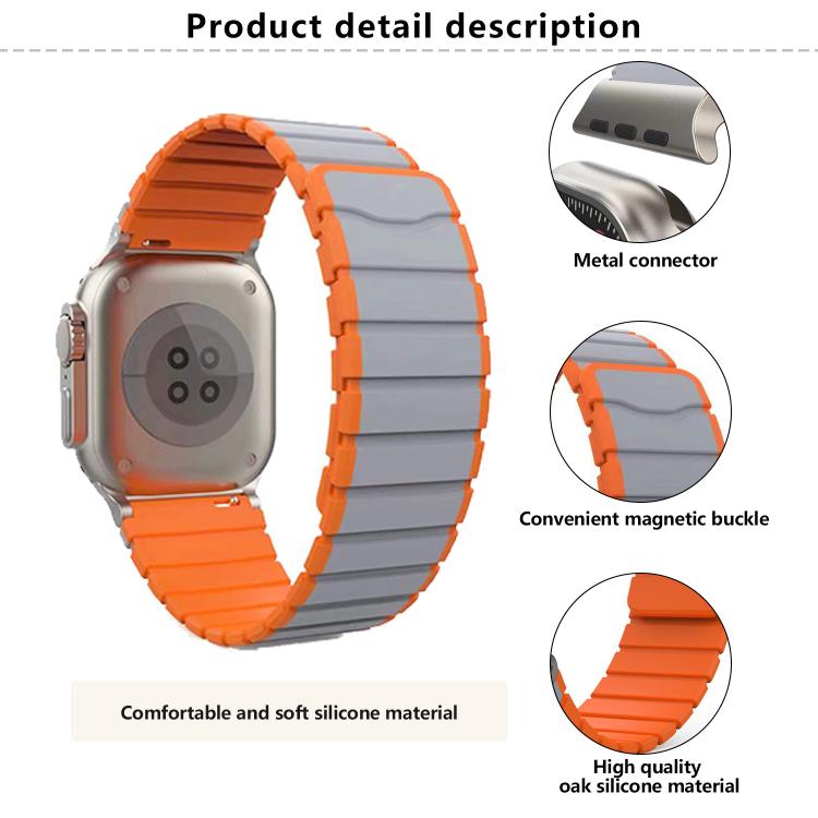 For Apple Watch 42mm / 41mm / 40mm / 38mm Kalebol Magnetic Silicone Strap(Black Grey) - Watch Bands by Kalebol | Online Shopping South Africa | PMC TechLife | Buy Now Pay Later Mobicred