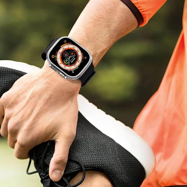 For Apple Watch 42mm / 41mm / 40mm / 38mm Kalebol Magnetic Silicone Strap(Black Grey) - Watch Bands by Kalebol | Online Shopping South Africa | PMC TechLife | Buy Now Pay Later Mobicred