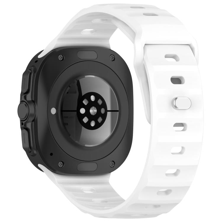 For Samsung Galaxy Watch Ultra 47mm Kalebol Square Buckle Silicone Watch Band(White) - Watch Bands by Kalebol | Online Shopping South Africa | PMc TechLife | Buy Now Pay Later Mobicred