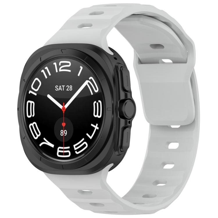 For Samsung Galaxy Watch Ultra 47mm Kalebol Square Buckle Silicone Watch Band(Light Grey) - free shipping - PMc TechLife - Order now!