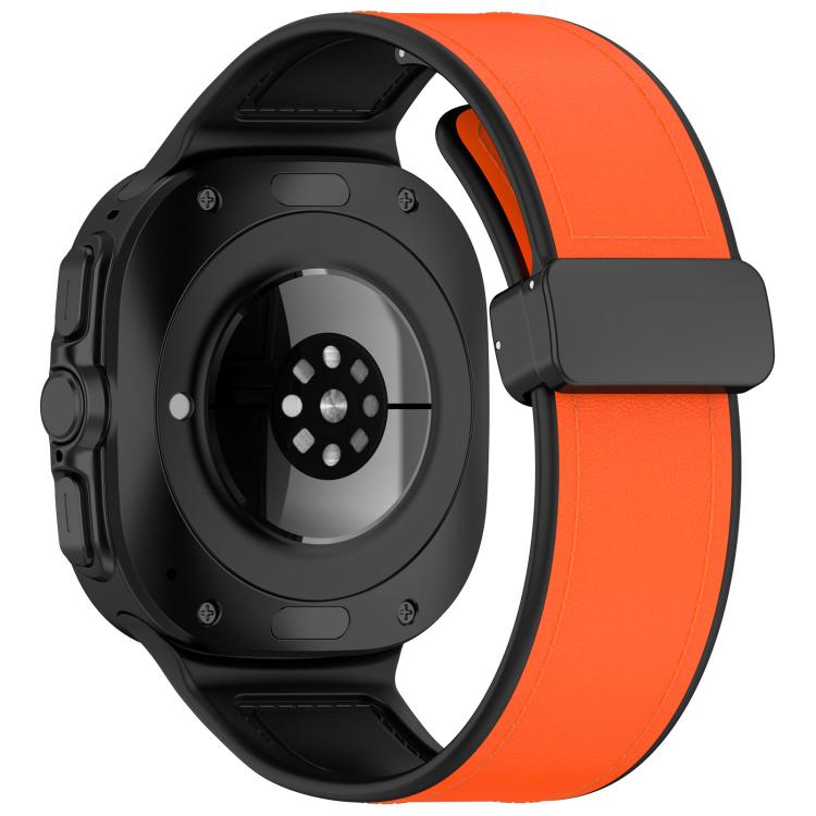 For Samsung Galaxy Watch Ultra 47mm Kalebol Composite Silicone Folding Magnetic Buckle Watch Band(Orange) - Watch Bands by Kalebol | Online Shopping South Africa | PMc TechLife | Buy Now Pay Later Mobicred