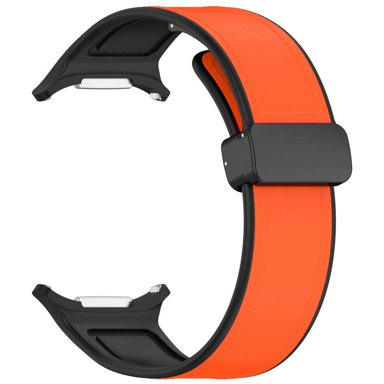 For Samsung Galaxy Watch Ultra 47mm Kalebol Composite Silicone Folding Magnetic Buckle Watch Band(Orange) - Watch Bands by Kalebol | Online Shopping South Africa | PMc TechLife | Buy Now Pay Later Mobicred