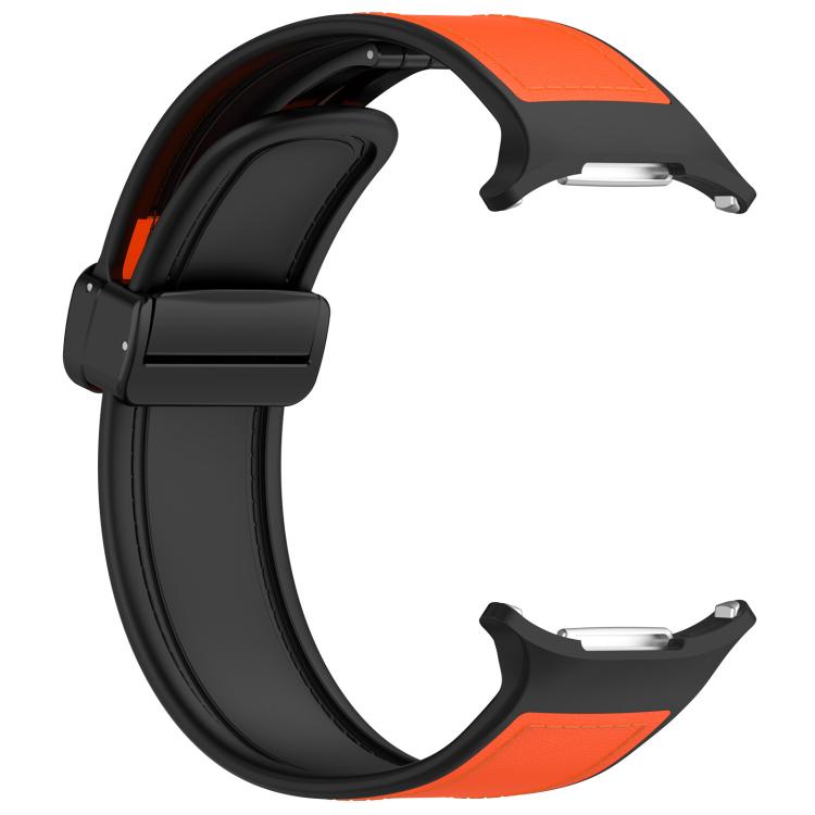 For Samsung Galaxy Watch Ultra 47mm Kalebol Composite Silicone Folding Magnetic Buckle Watch Band(Orange) - Watch Bands by Kalebol | Online Shopping South Africa | PMc TechLife | Buy Now Pay Later Mobicred