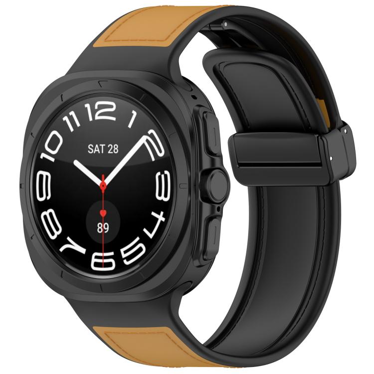 For Samsung Galaxy Watch Ultra 47mm Kalebol Composite Silicone Folding Magnetic Buckle Watch Band(Light Brown) - free shipping - PMc TechLife - Order now!