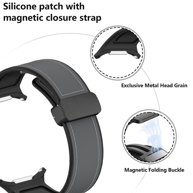 For Samsung Galaxy Watch Ultra 47mm Kalebol Composite Silicone Folding Magnetic Buckle Watch Band(Green) - free shipping - PMc TechLife - Order now!