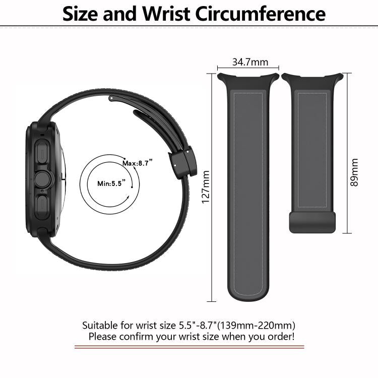 For Samsung Galaxy Watch Ultra 47mm Kalebol Composite Silicone Folding Magnetic Buckle Watch Band(Orange) - Watch Bands by Kalebol | Online Shopping South Africa | PMc TechLife | Buy Now Pay Later Mobicred