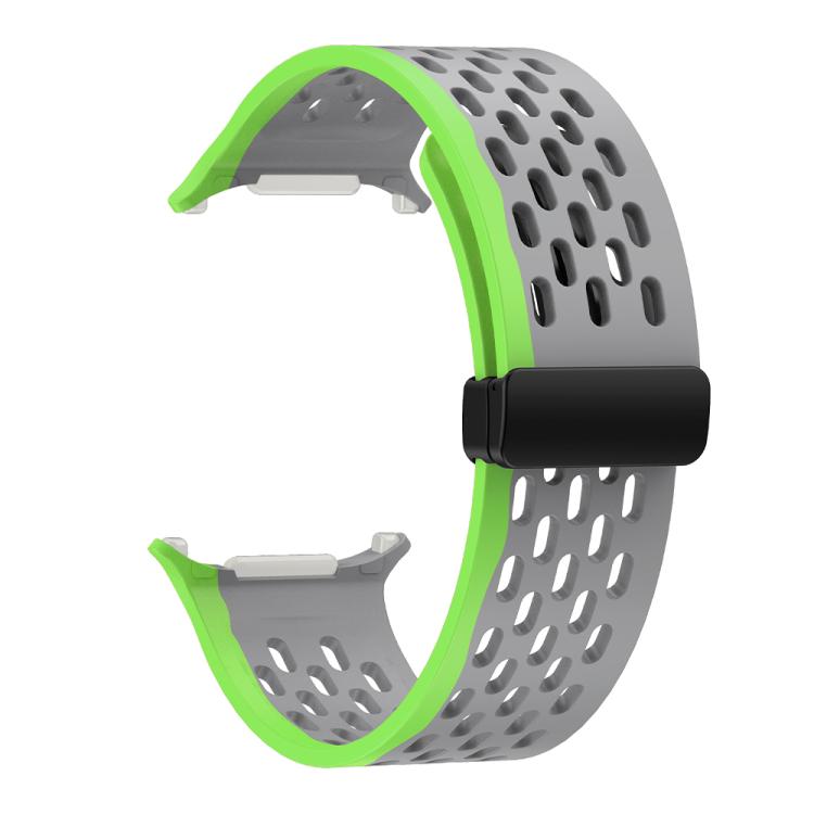 For Samsung Galaxy Watch Ultra 47mm Kalebol Porous Silicone Magnetic Watch Band(Grey Green) - free shipping - PMc TechLife - Order now!