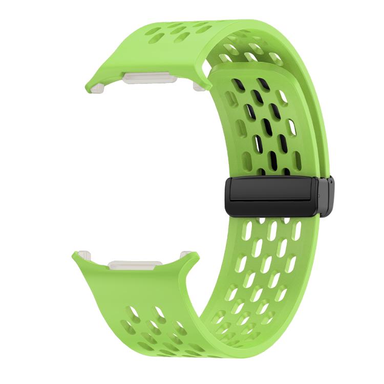 For Samsung Galaxy Watch Ultra 47mm Kalebol Porous Silicone Magnetic Watch Band(Fluorescent Green) - Watch Bands by Kalebol | Online Shopping South Africa | PMc TechLife | Buy Now Pay Later Mobicred