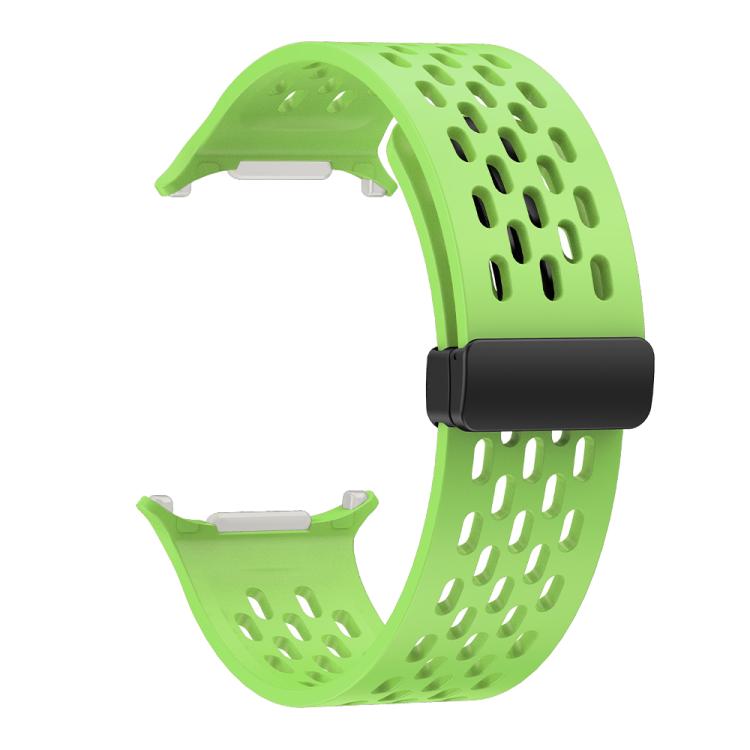 For Samsung Galaxy Watch Ultra 47mm Kalebol Porous Silicone Magnetic Watch Band(Fluorescent Green) - Watch Bands by Kalebol | Online Shopping South Africa | PMc TechLife | Buy Now Pay Later Mobicred
