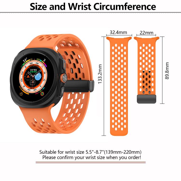 For Samsung Galaxy Watch Ultra 47mm Kalebol Porous Silicone Magnetic Watch Band(White) - Watch Bands by Kalebol | Online Shopping South Africa | PMc TechLife | Buy Now Pay Later Mobicred