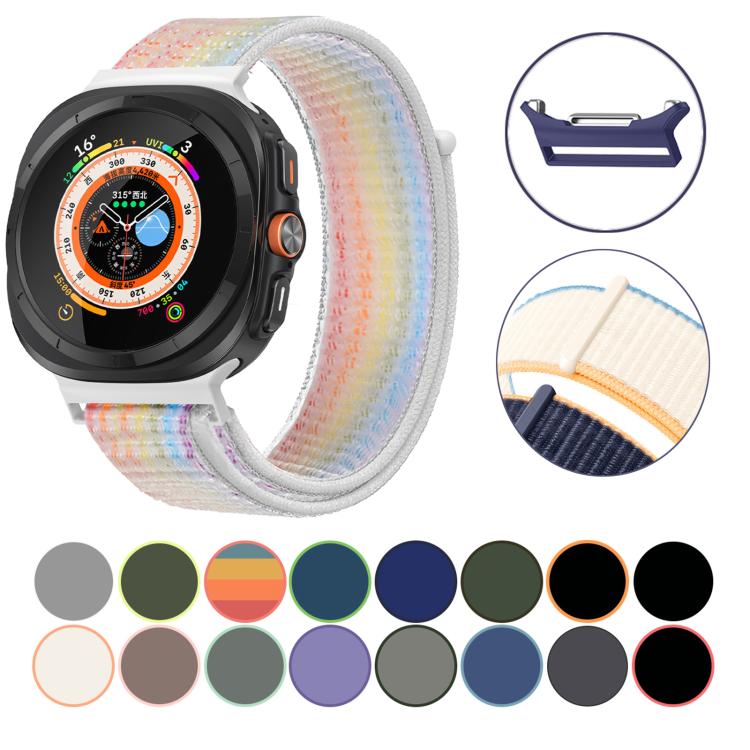 For Samsung Galaxy Watch Ultra 47mm Kalebol Quick Release Nylon Braided Watch Band(Grey White) - free shipping - PMc TechLife - Order now!