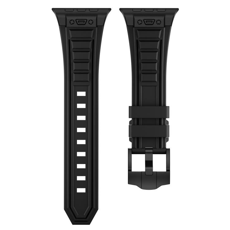 For Apple Watch 46mm / 49mm / 45mm / 44mm Kalebol High Stretch Silicone Armor Watch Band(Black) - free shipping - PMc TechLife - Order now!