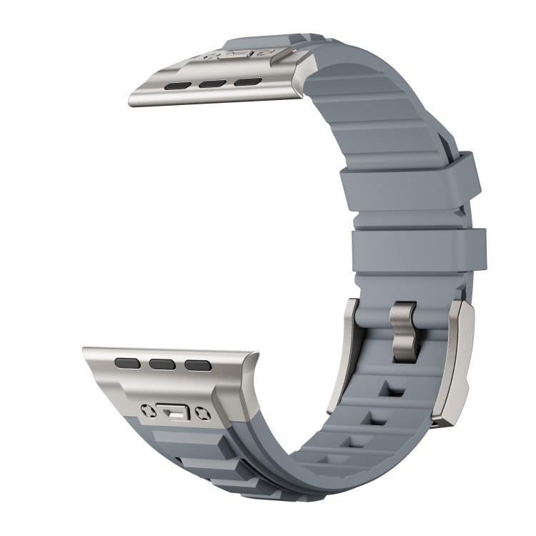 For Apple Watch 46mm / 49mm / 45mm / 44mm Kalebol High Stretch Silicone Armor Watch Band(Titanium Grey) - free shipping - PMc TechLife - Order now!
