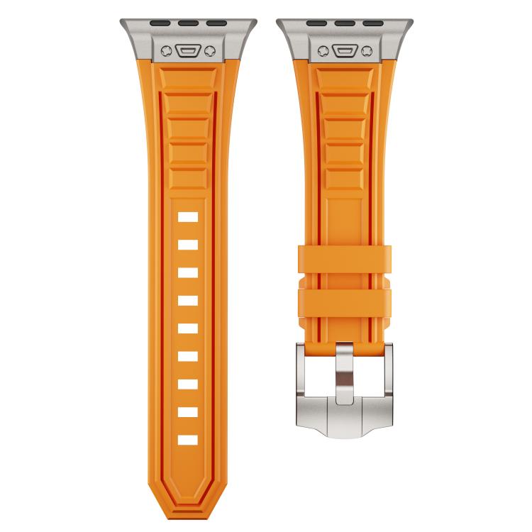 For Apple Watch 46mm / 49mm / 45mm / 44mm Kalebol High Stretch Silicone Armor Watch Band(Titanium Orange) - free shipping - PMc TechLife - Order now!