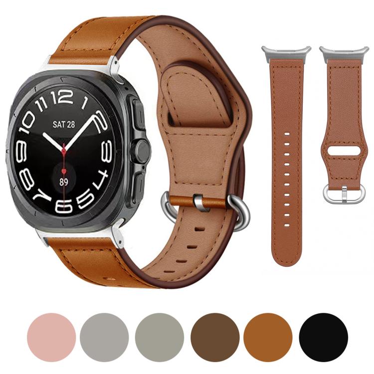 For Samsung Galaxy Watch Ultra 47mm / Ultra 2025 Kalebol Genuine Leather Watch Band(Pink) - free shipping - PMc TechLife - Order now!