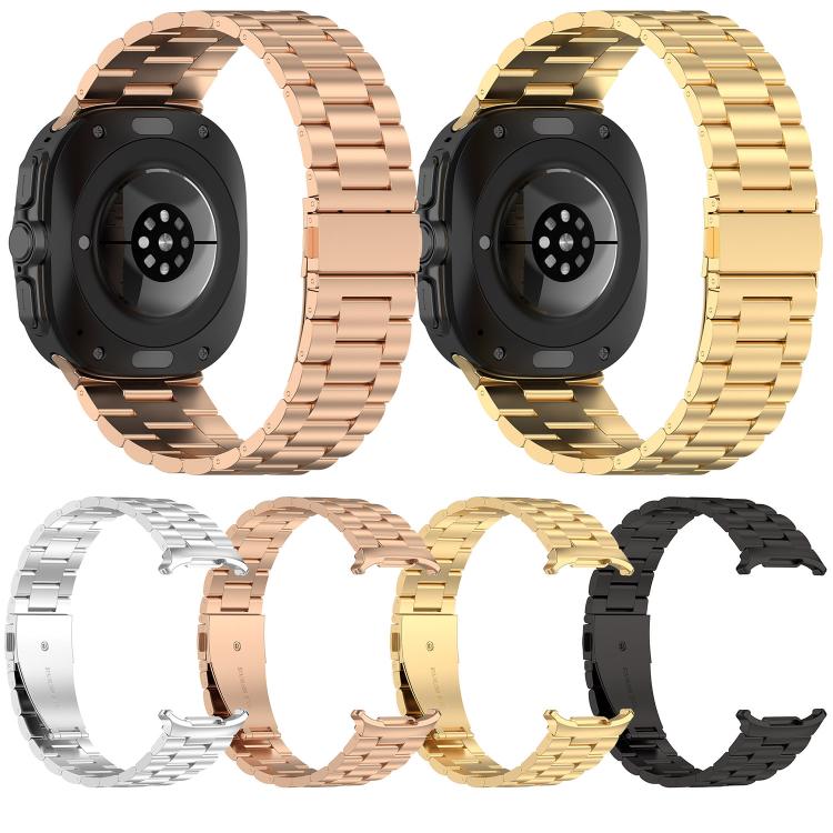 For Samsung Galaxy Watch Ultra 47mm Kalebol Three-bead Steel Watch Band(Black) - Watch Bands by Kalebol | Online Shopping South Africa | PMc TechLife | Buy Now Pay Later Mobicred