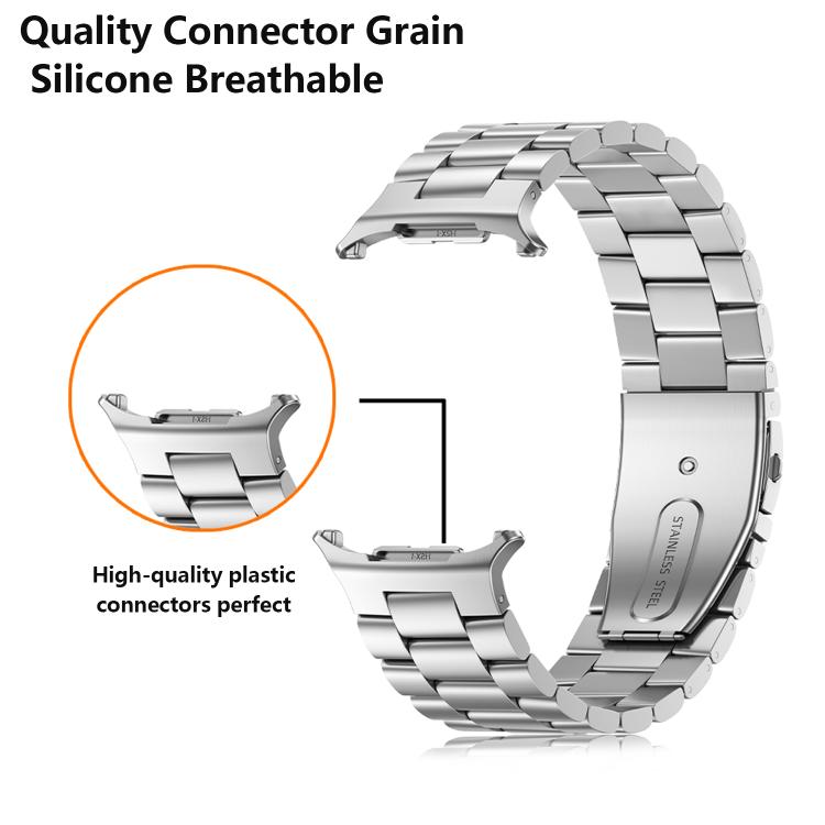 For Samsung Galaxy Watch Ultra 47mm Kalebol Three-bead Steel Watch Band(Silver) - Watch Bands by Kalebol | Online Shopping South Africa | PMc TechLife | Buy Now Pay Later Mobicred
