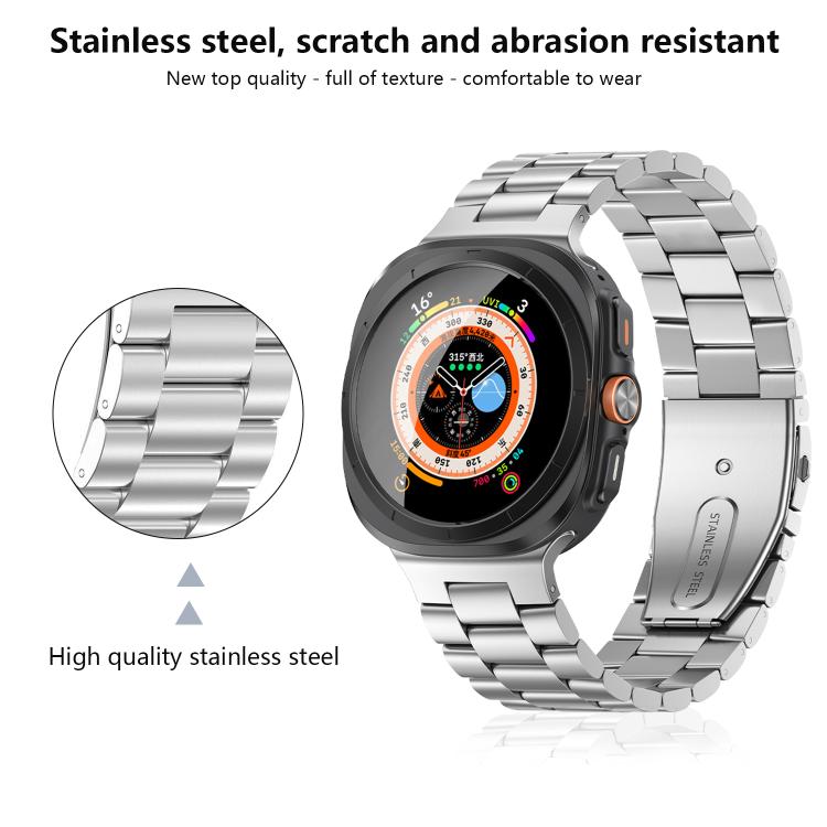 For Samsung Galaxy Watch Ultra 47mm Kalebol Three-bead Steel Watch Band(Gold) - free shipping - PMc TechLife - Order now!