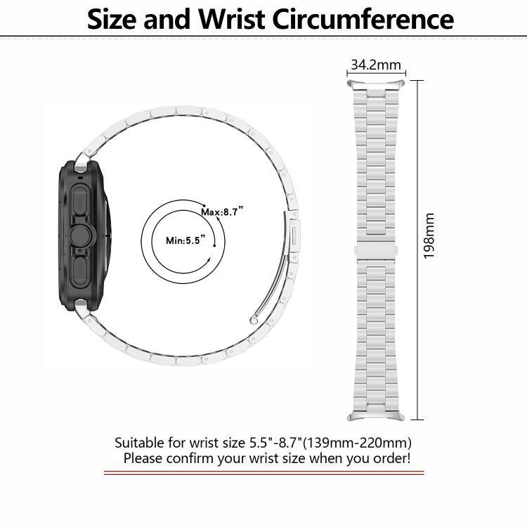 For Samsung Galaxy Watch Ultra 47mm Kalebol Three-bead Steel Watch Band(Black) - Watch Bands by Kalebol | Online Shopping South Africa | PMc TechLife | Buy Now Pay Later Mobicred
