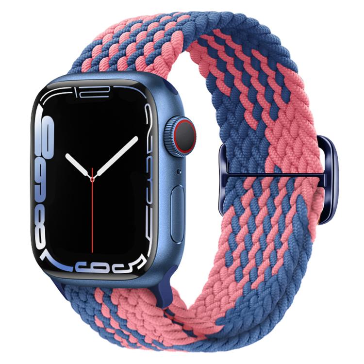 For Apple Watch 46mm / 49mm / 45mm / 44mm Kalebol Eight Buckle Nylon Braided Watch Band(Blue Pink) - Watch Bands by Kalebol | Online Shopping South Africa | PMC TechLife | Buy Now Pay Later Mobicred