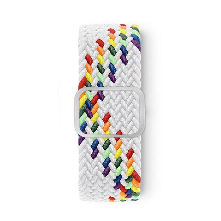 For Apple Watch 46mm / 49mm / 45mm / 44mm Kalebol Eight Buckle Nylon Braided Watch Band(White Rainbow) - Watch Bands by Kalebol | Online Shopping South Africa | PMC TechLife | Buy Now Pay Later Mobicred