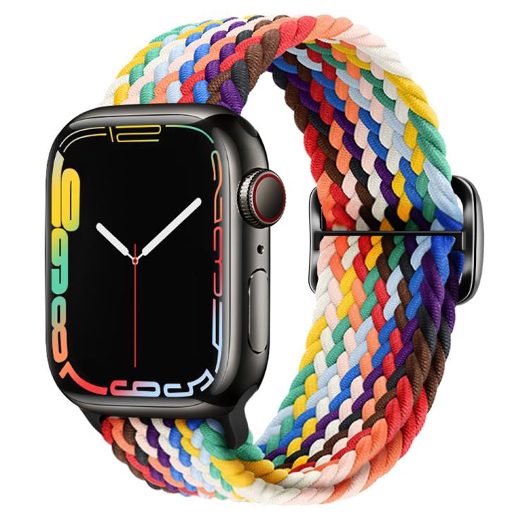 For Apple Watch 42mm / 41mm / 40mm / 38mm Kalebol Eight Buckle Nylon Braided Watch Band(Rainbow) - Watch Bands by Kalebol | Online Shopping South Africa | PMC TechLife | Buy Now Pay Later Mobicred